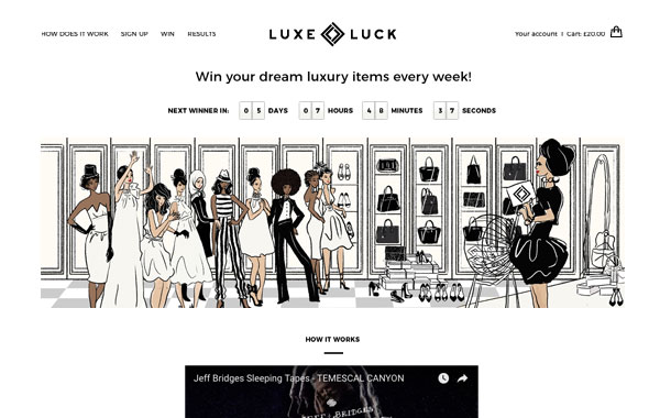 Luxe Luck website project by Tyche Ventures