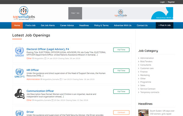 Top Somali Jobs website project by Tyche Ventures